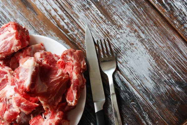 Kawałki Mięsa Surowego — Zdjęcie stockowe