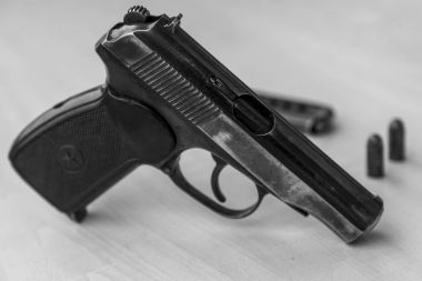 Askeri silah mücadele Ordu tabanca siyah beyaz