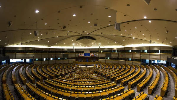 Avrupa Parlamentosu Brüksel Belçika 2016 Boş Bir Salonda Editoryal Kullanım Stok Resim