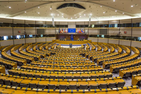 Avrupa Parlamentosu Brüksel Belçika Içinde Gelen 2018 Boşalttı Büyük Bir Telifsiz Stok Fotoğraflar