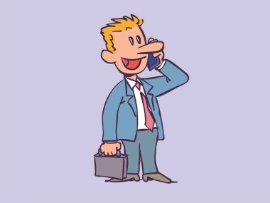 İş adamı cepten konuşuyor.