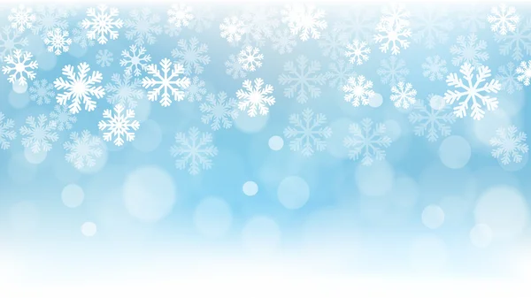 Fondo de Navidad, Copos de nieve, Papel pintado, Nieve — Vector de stock