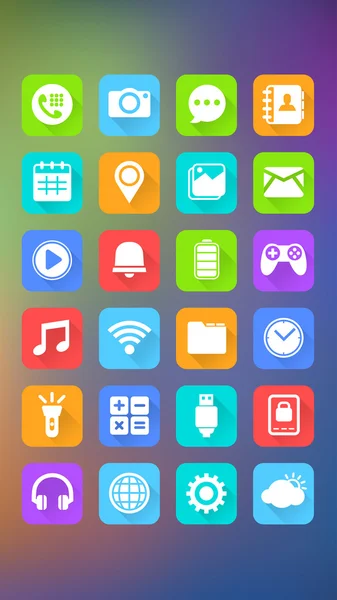 Mobilní ikony, pozadí abstraktní, mobilní aplikace — Stockový vektor