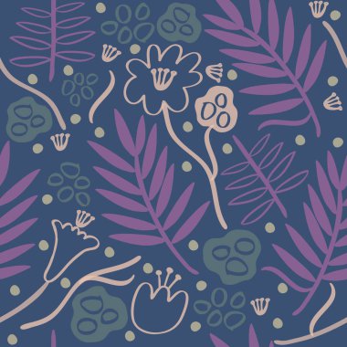 kesintisiz renkli elle çizilmiş çiçek desenli arka plan