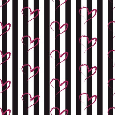 Şerit arka plan üzerinde sorunsuz el çizilmiş kalp şekli