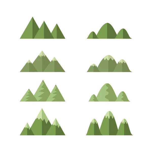 Ensemble de montagnes, vecteur de dessin animé — Image vectorielle