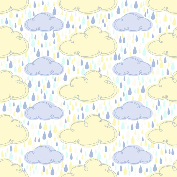 Sans couture pastel météo pluie jour motif fond — Image vectorielle