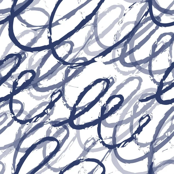 シームレスな抽象的な青い波パターン背景 — ストックベクタ