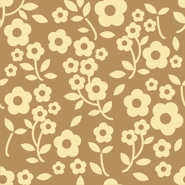 Nahtlose braune Blumenmuster Hintergrund — Stockvektor