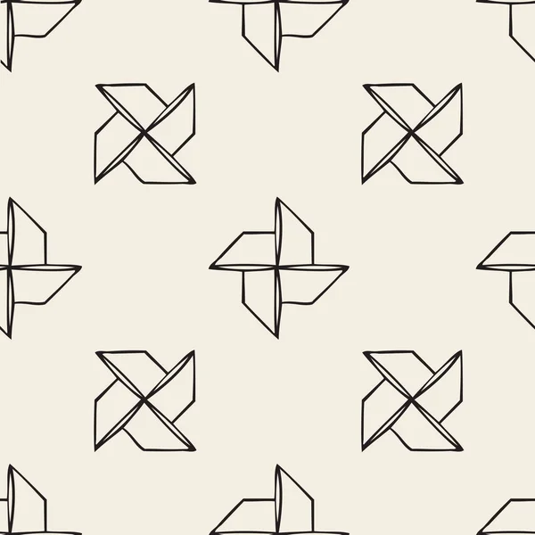 Aves de turbina sin costura origami patrón monocromo fondo — Vector de stock