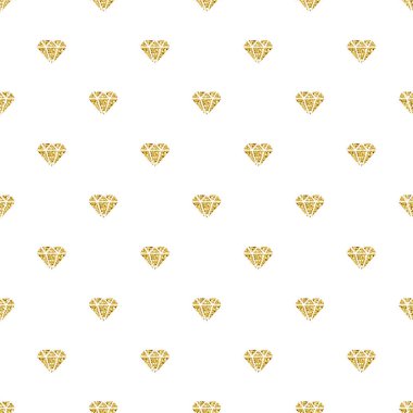 Beyaz arka plan üzerinde sorunsuz altın Glitter elmas şekli