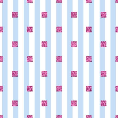 Mavi Şerit arka plan üzerinde sorunsuz pembe kare Glitter şekli