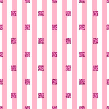 Pembe şerit arka plan üzerinde sorunsuz pembe kare Glitter şekli