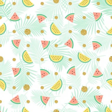 mix karpuz desen arka plan ile sorunsuz altın nokta glitter