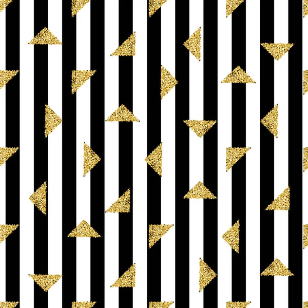 Şerit arka plan ile sorunsuz altın üçgen glitter kalıbı