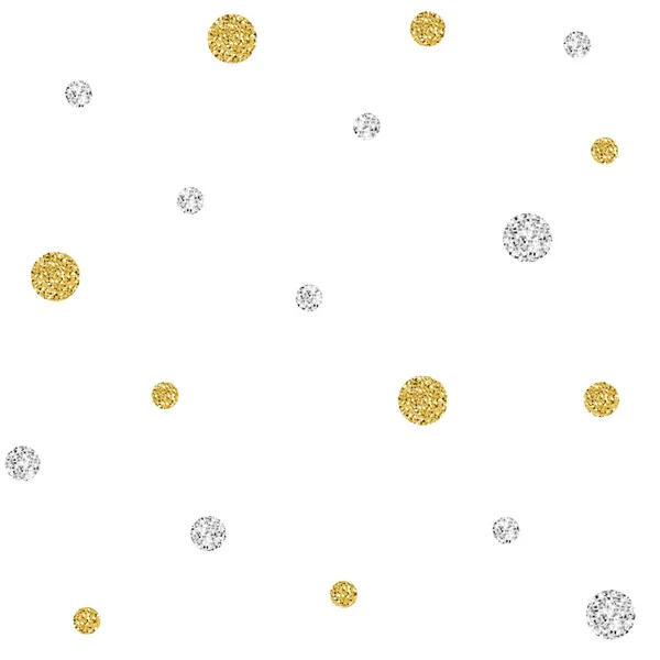 Sorunsuz altın ve gümüş nokta Glitter desen arka plan — Stok Vektör