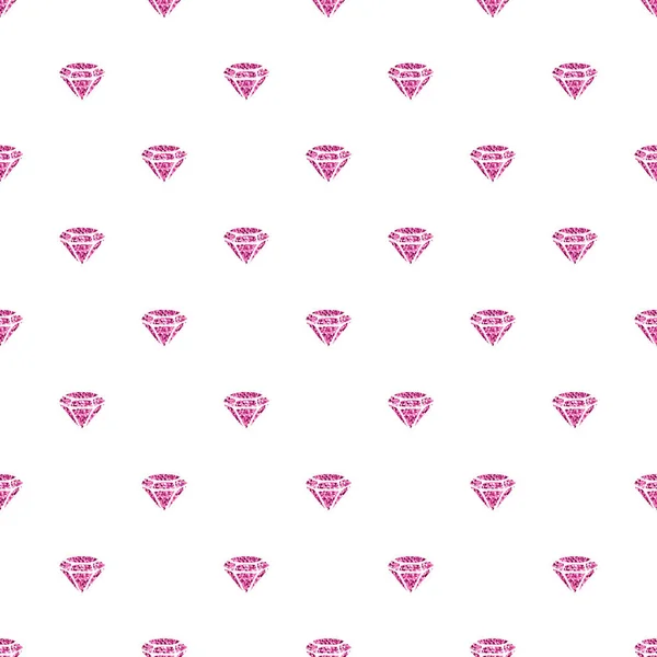 Seamless pink diamond glitter pattern on black background Stock Vector