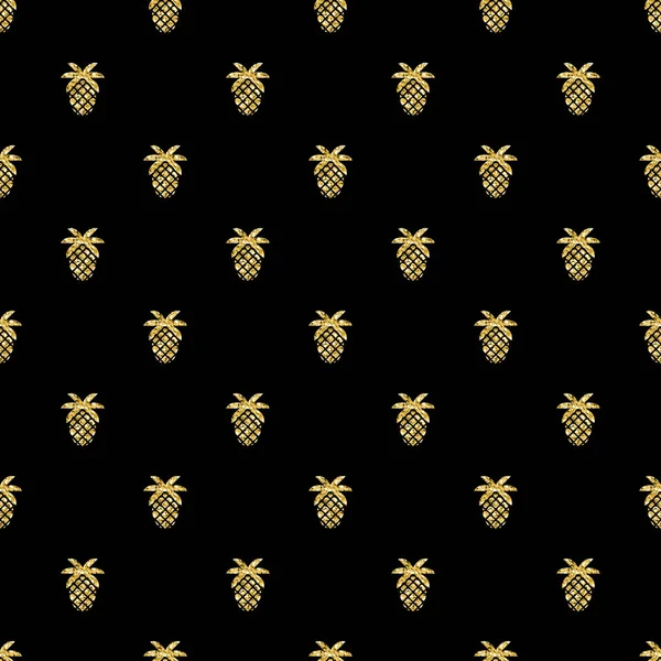sorunsuz altın ananas glitter desen siyah arka plan üzerine