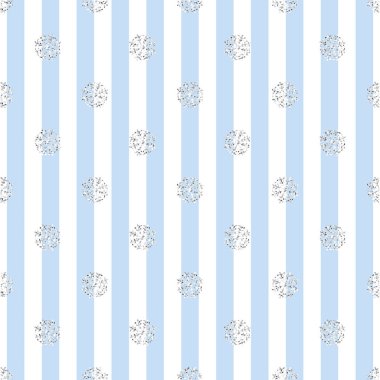 Mavi Şerit arka plan üzerinde sorunsuz gümüş kar tanesi Glitter şekli