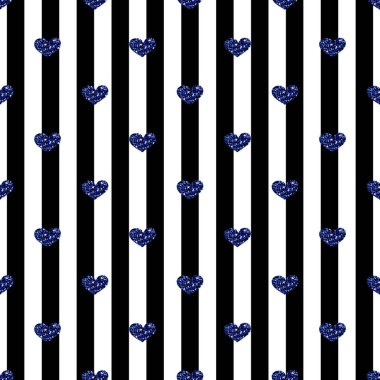 Kesintisiz mavi kalp Glitter şerit arka plan üzerinde