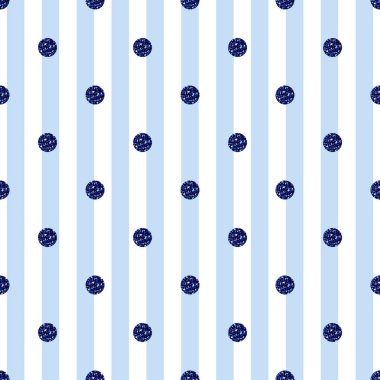 kesintisiz mavi nokta glitter desen mavi şerit arka plan üzerinde