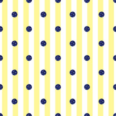 kesintisiz mavi nokta glitter desen sarı şerit arka plan üzerinde