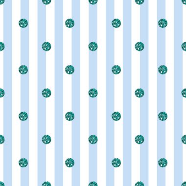 Mavi Şerit arka plan üzerinde sorunsuz yeşil nokta glitter şekli