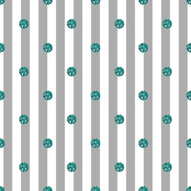 sorunsuz yeşil nokta glitter desen gri şerit arka plan üzerinde