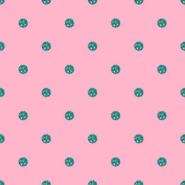 sorunsuz yeşil nokta glitter desen yeşil zemin üzerine