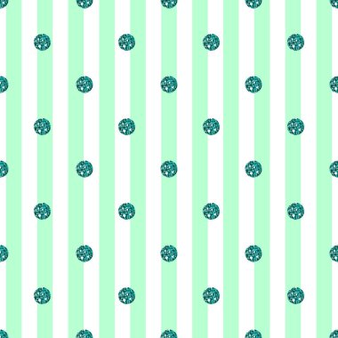 Yeşil çizgili arka plan üzerinde sorunsuz yeşil nokta glitter şekli