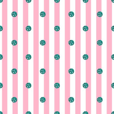 pembe şerit arka plan üzerinde sorunsuz yeşil nokta glitter şekli