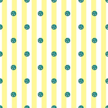 sorunsuz yeşil nokta glitter desen sarı şerit arka plan