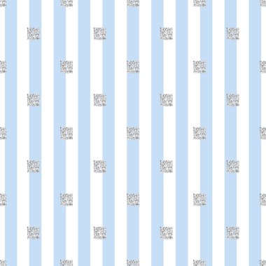 Mavi Şerit arka plan ile sorunsuz gümüş parlak kare desen