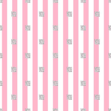 pembe şerit arka plan ile sorunsuz gümüş parlak kare desen