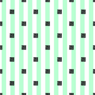 Yeşil çizgili arka plan ile sorunsuz siyah parlak kare desen