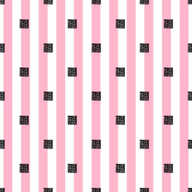 pembe şerit arka plan ile sorunsuz siyah parlak kare desen
