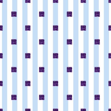 Mavi Şerit arka plan ile sorunsuz mor parlak kare desen