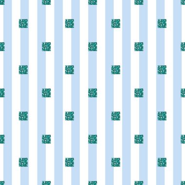 Mavi Şerit arka plan ile sorunsuz yeşil parlak kare desen