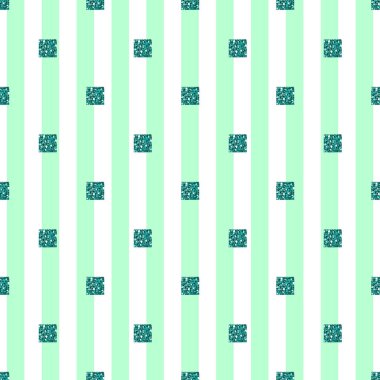Yeşil çizgili arka plan ile sorunsuz yeşil parlak kare desen