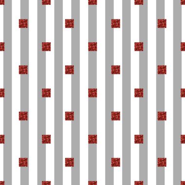 sorunsuz kırmızı parlak kare desen gri şerit arka plan ile