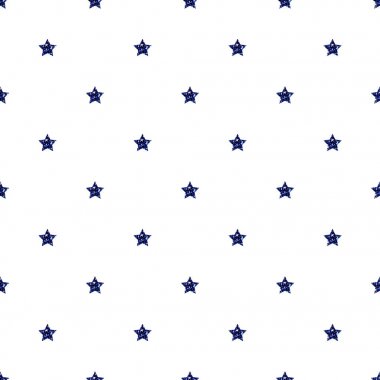 Beyaz arka planda kesintisiz mavi yıldız Glitter desen