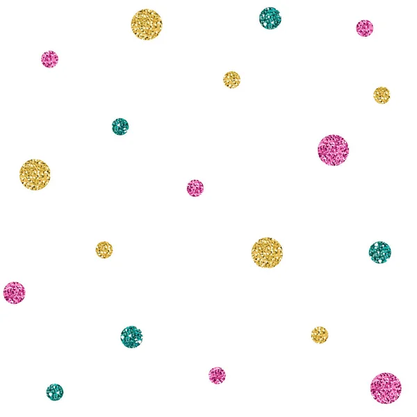 SEAMLESS MIX COLORFUL DOT GLITTER PATTERN EM BRANCO — Vetor de Stock