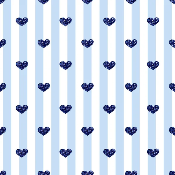 Kesintisiz mavi kalp Glitter mavi şerit arka plan üzerinde