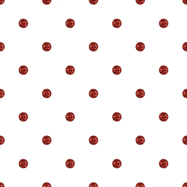 Patrón de brillo de punto rojo sin costuras sobre fondo blanco — Vector de stock