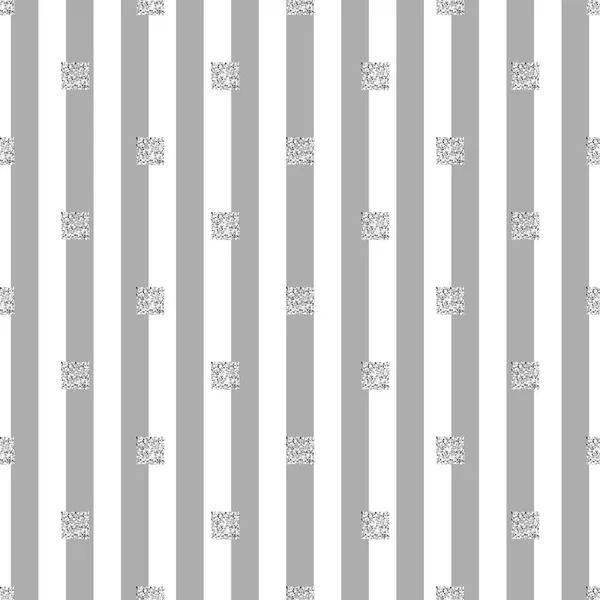 Бесшовный серебристый блестки квадратный узор с серым полосой фона — стоковый вектор
