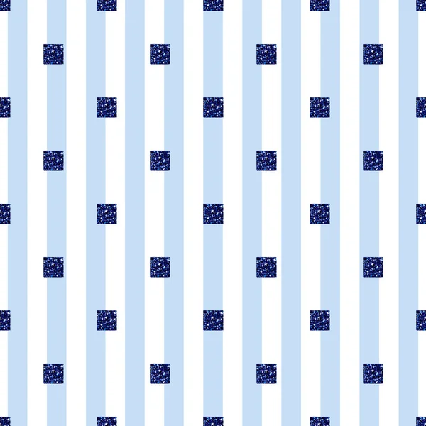 Безшовний синій блискучий квадратний візерунок з синьою смугою фону — стоковий вектор