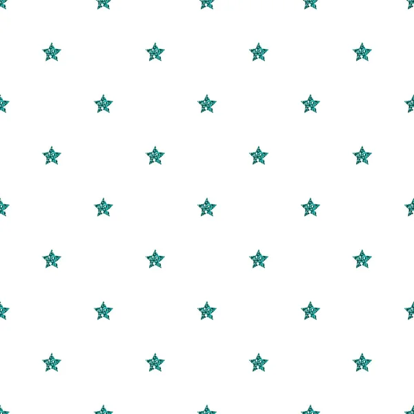 Απρόσκοπτη γκλίτερ πράσινο αστέρι μοτίβο σε λευκό φόντο — Διανυσματικό Αρχείο