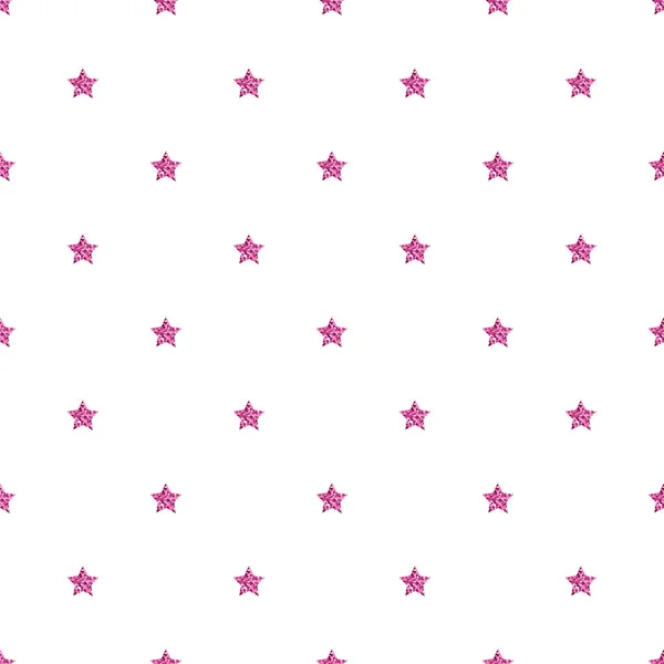 Απρόσκοπτη ροζ Glitter αστέρι μοτίβο σε λευκό φόντο — Διανυσματικό Αρχείο