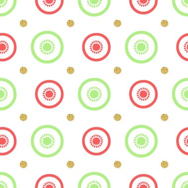 desen arka plan altın nokta ile kesintisiz renkli meyve glitter