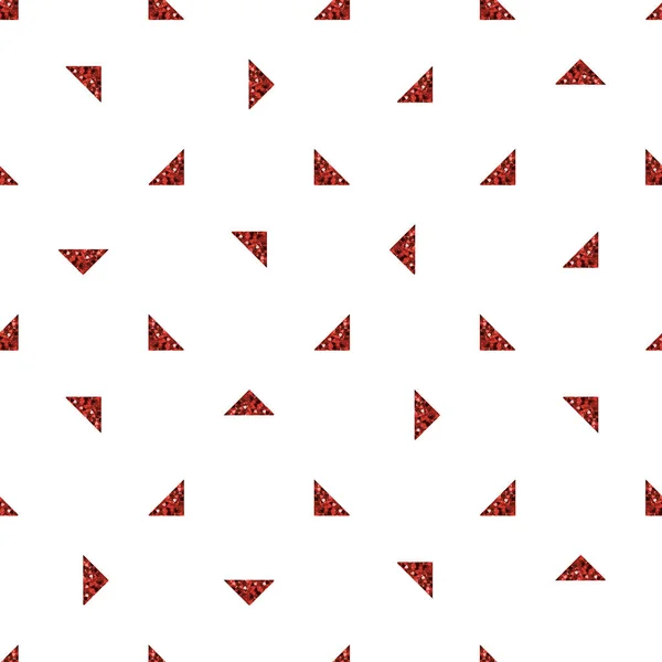 无缝的红色三角形闪光模式与白色背景 — 图库矢量图片